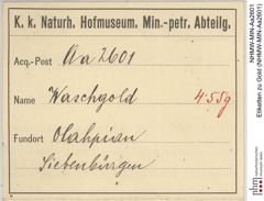 Etiketten zu Gold (NHMW-MIN-Aa2601)